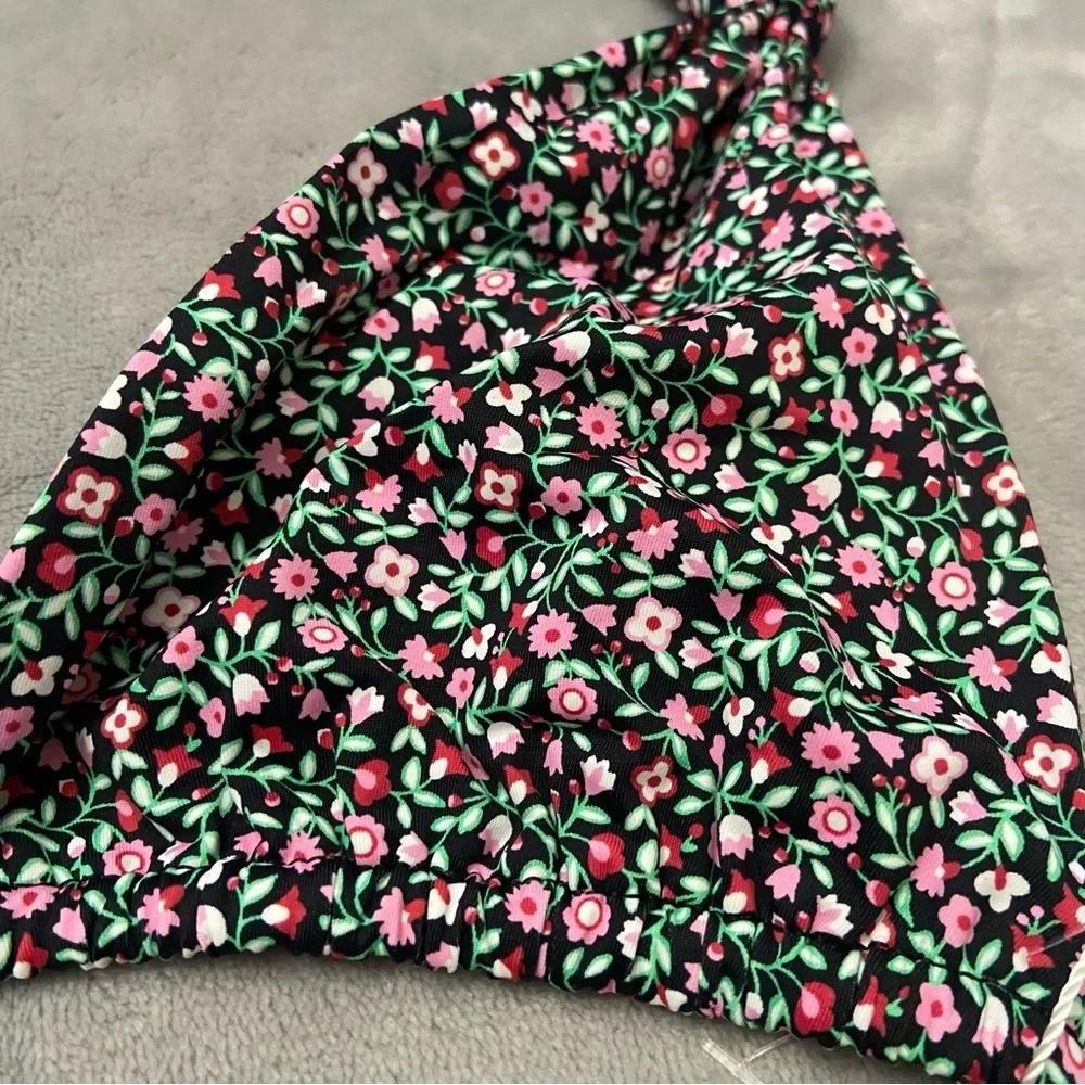 New! Frankie’s Bikinis Kealy triangle bikini top summer nights floral 4651